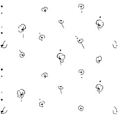 Floral minimalist pattern, scattered flower sketches