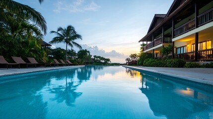 Fototapeta premium A pool with a view of the ocean