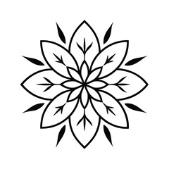Fototapeta premium floral deco mandala vector art silhouette