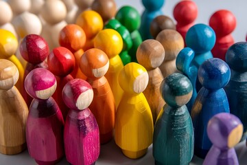 Colorful figurine art showcasing diverse unity and community trends  
