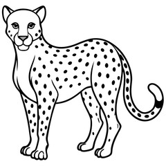 Minimalist Cheetah Line Art Vector