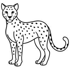 Minimalist Cheetah Line Art Vector