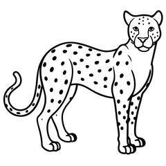 Minimalist Cheetah Line Art Vector