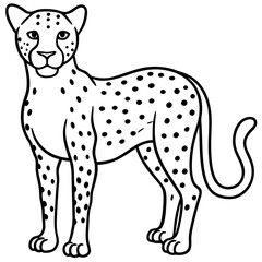 Minimalist Cheetah Line Art Vector
