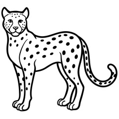 Minimalist Cheetah Line Art Vector