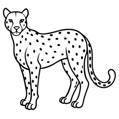 Minimalist Cheetah Line Art Vector