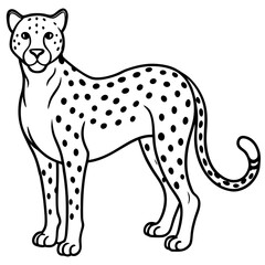 Minimalist Cheetah Line Art Vector