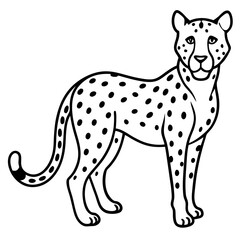 Minimalist Cheetah Line Art Vector
