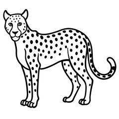 Minimalist Cheetah Line Art Vector