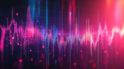 Vibrant Audio Spectrum Visualization with Dynamic Light Effects Background