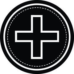 Plus Sign Circle Silhouette Black Vector | Add Symbol Icon for UI, Print, Cut Files, and Digital Projects