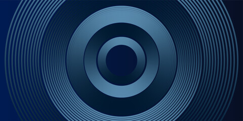 Abstract blue glowing geometric lines on dark blue background. Modern shiny blue circle lines pattern. Futuristic technology concept. Suit for cover, poster, banner, brochure, header, website. eps 10