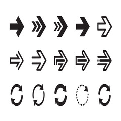 black and white arrows set