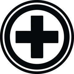 Plus Sign Circle Silhouette Black Vector | Add Symbol Icon for UI, Print, Cut Files, and Digital Projects