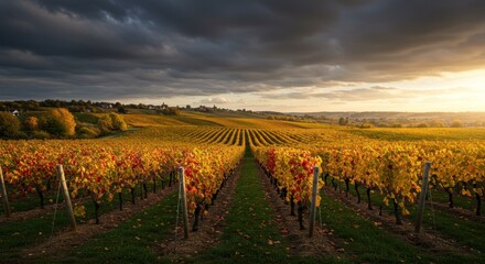 Fototapeta premium Vineyard Landscape, Autumn Photos