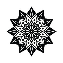 hand drawn deco mandala vector art silhouette