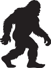 Fototapeta premium Vector illustration of gorilla silhouette on white background. Symbol of gorilla.