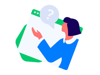 Flat vector illustration of business people operating work scene
