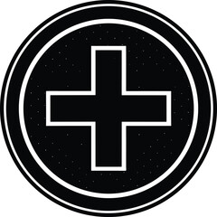 Plus Sign Circle Silhouette Black Vector | Add Symbol Icon for UI, Print, Cut Files, and Digital Projects