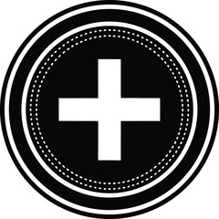 Plus Sign Circle Silhouette Black Vector | Add Symbol Icon for UI, Print, Cut Files, and Digital Projects