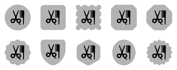 Editable scissors and comb vector icon. Barbershop, lifestyle, grooming. Part of a big icon set family. Perfect for web and app interfaces, presentations, infographics, etc