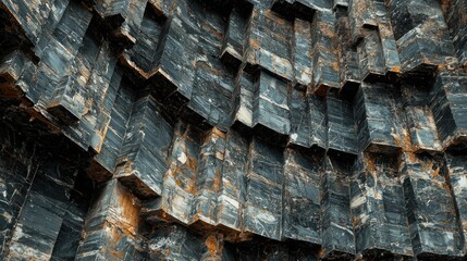 Intricate patterns of layered rock formations showcasing geological textures
