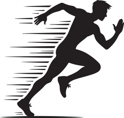 silhouette of a young man running