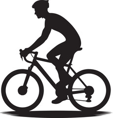 silhouette of a man riding a bicycle