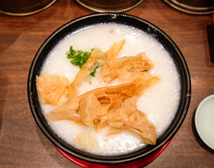 Congee in a Chinese restaurant in Baguio City.