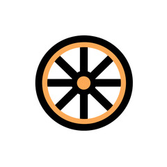 Obraz premium Iconic wheel design with orange and black colors 