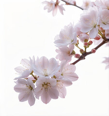 Sakura flowers isolated on white background