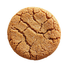 Cracked round cookie isolated on white and transparent background