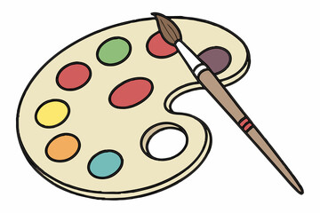 Paint Palette with Brush