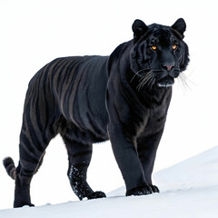 Obraz premium black tiger in white background