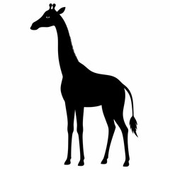 Minimalist Giraffe Black Silhouette