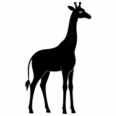 Minimalist Giraffe Black Silhouette