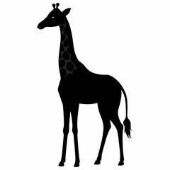Minimalist Giraffe Black Silhouette
