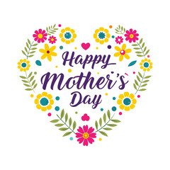 Happy Mothers Day card with flowers Top view of carnation on pink for mothers day Happy Mothers day typography design