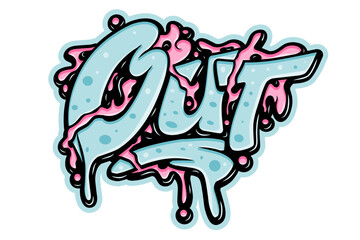 Out typography art design