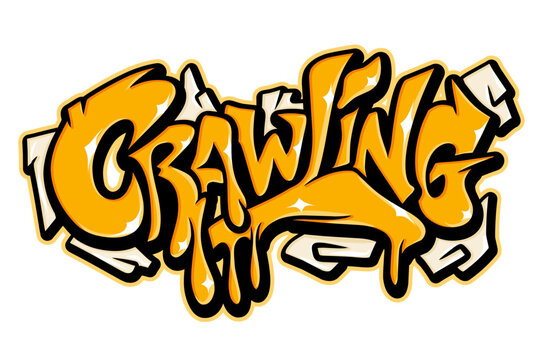Crawling typography art design