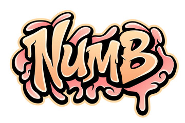 Numb typography art