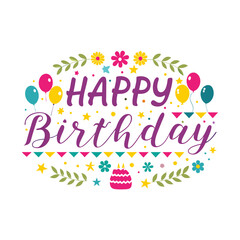 Cappy birthday card with a floral Colorful floral birthday greeting Birthday card with flowers