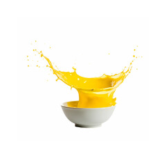 A cup of orange juice splash isolated on white background 