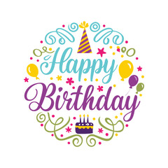 Cappy birthday card with a floral Colorful floral birthday greeting Birthday card with flowers