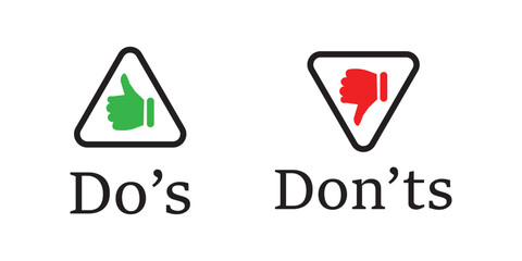 do's and don'ts icon. to do and not to do symbol for guidelines and rules list. isolated on white background design Template, . Vector illustration .eps10