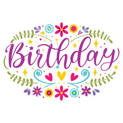 Cappy birthday card with a floral Colorful floral birthday greeting Birthday card with flowers