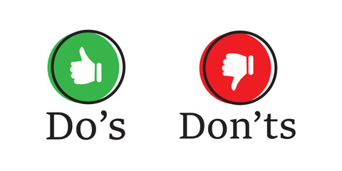 do's and don'ts icon. to do and not to do symbol for guidelines and rules list. isolated on white background design Template, . Vector illustration .eps10
