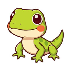 Fototapeta premium a cute lovely lizard cartoon illustration with heart and love