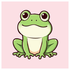 a cute lovely frog cartoon illustration with heart and love