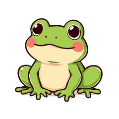 a cute lovely frog cartoon illustration with heart and love